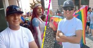 Mujer lleva a su esposo a marcha LGBTQ+ y su reacción se hizo viral