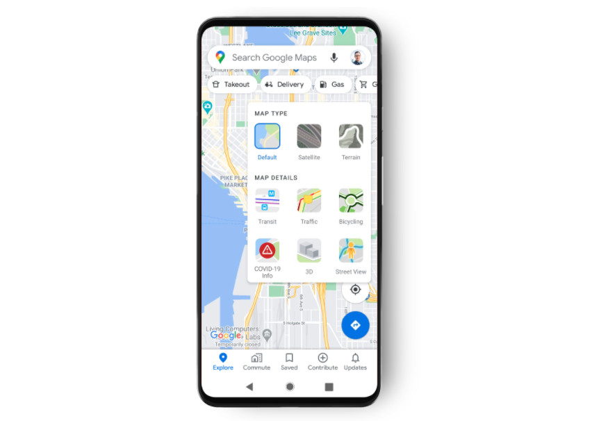 google maps zonas covid