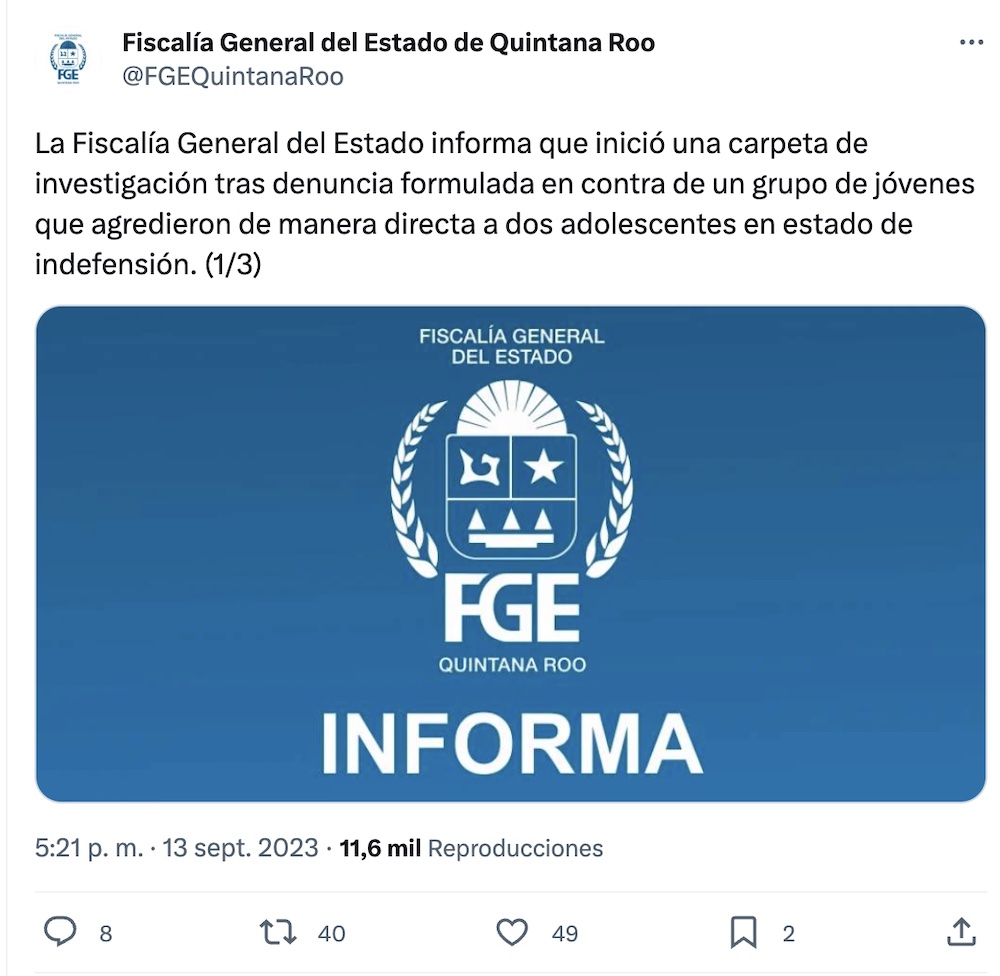Denuncian golpiza contra adolescentes en una fiesta en Cancún