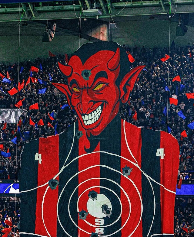 El tifo del PSG en Champions