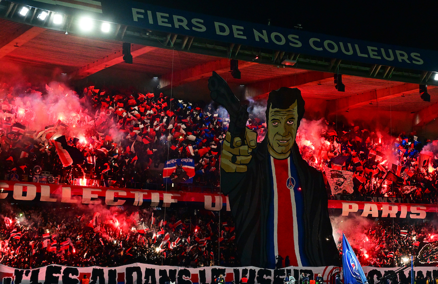 Tifo del PSG ante Milán
