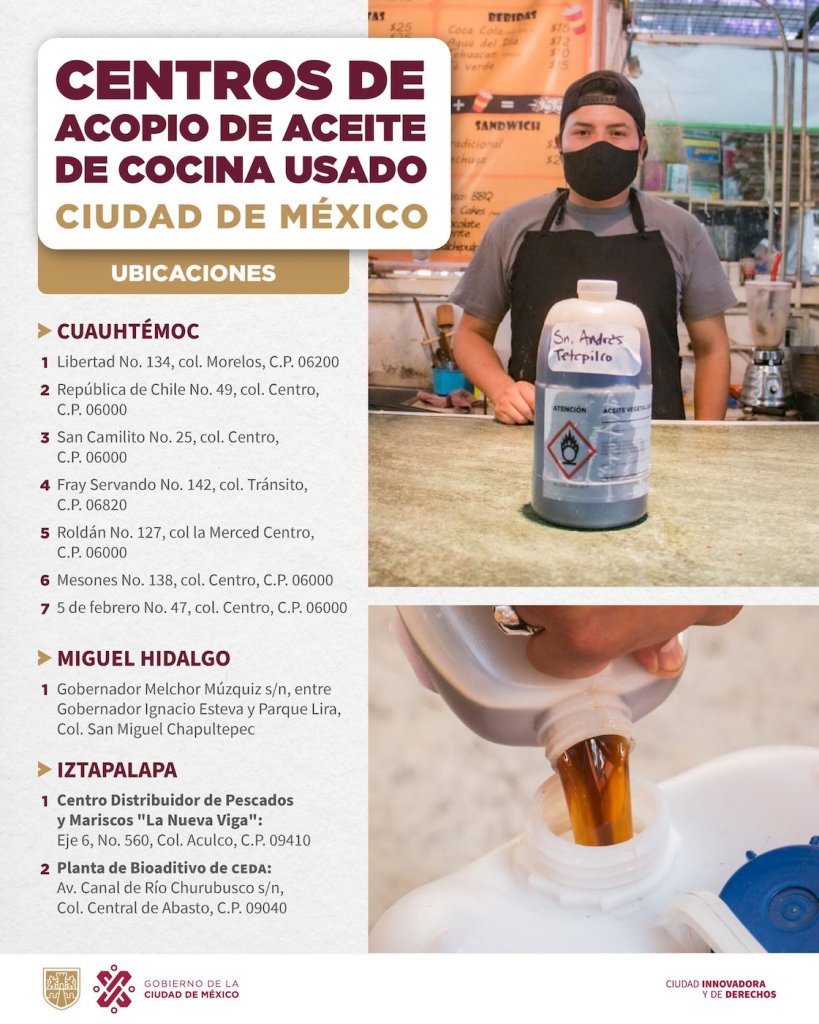 Centros de acopio de aceite.