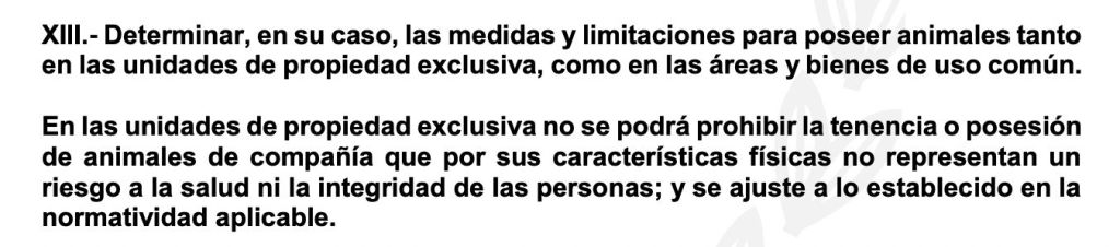 Un fragmento de la ley que regula los condominios