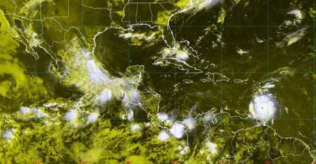La posible ruta y estados que afectará el huracán Beryl.